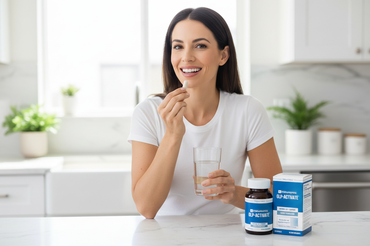 Mujer tomando GLP-Activate